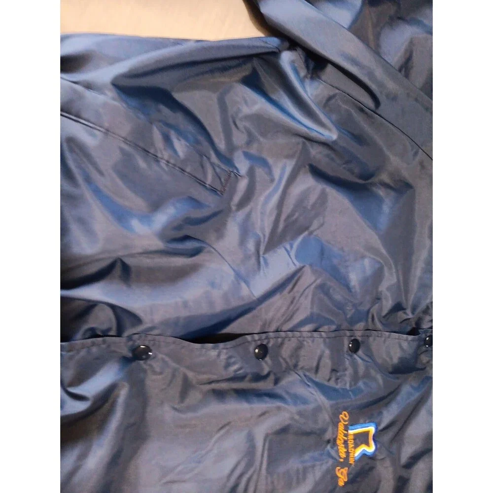 Vintage 80s Artex Roadway Valdosta Ga Satin Bomber Jacket Size Large Blue USA